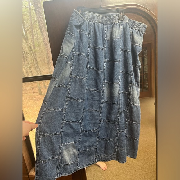 Studio west apparel denim jean patchwork skirt xxl plus size maxi midi - Picture 3 of 7